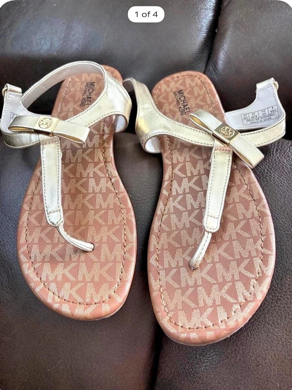 Michael Kors Rentina Gold Sandals US 4